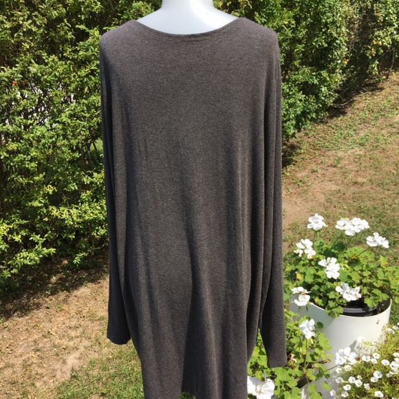 Eileen Fisher Scoop Neck Tunic Top Heathered Brown XL - Picture 6 of 9